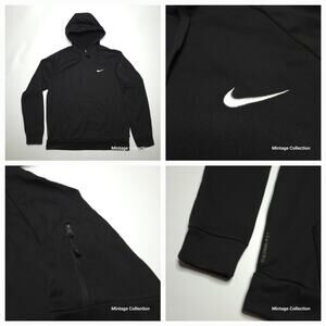 Nike Therma-Fit Embroidered Swoosh Logo Black Hoodie Size L